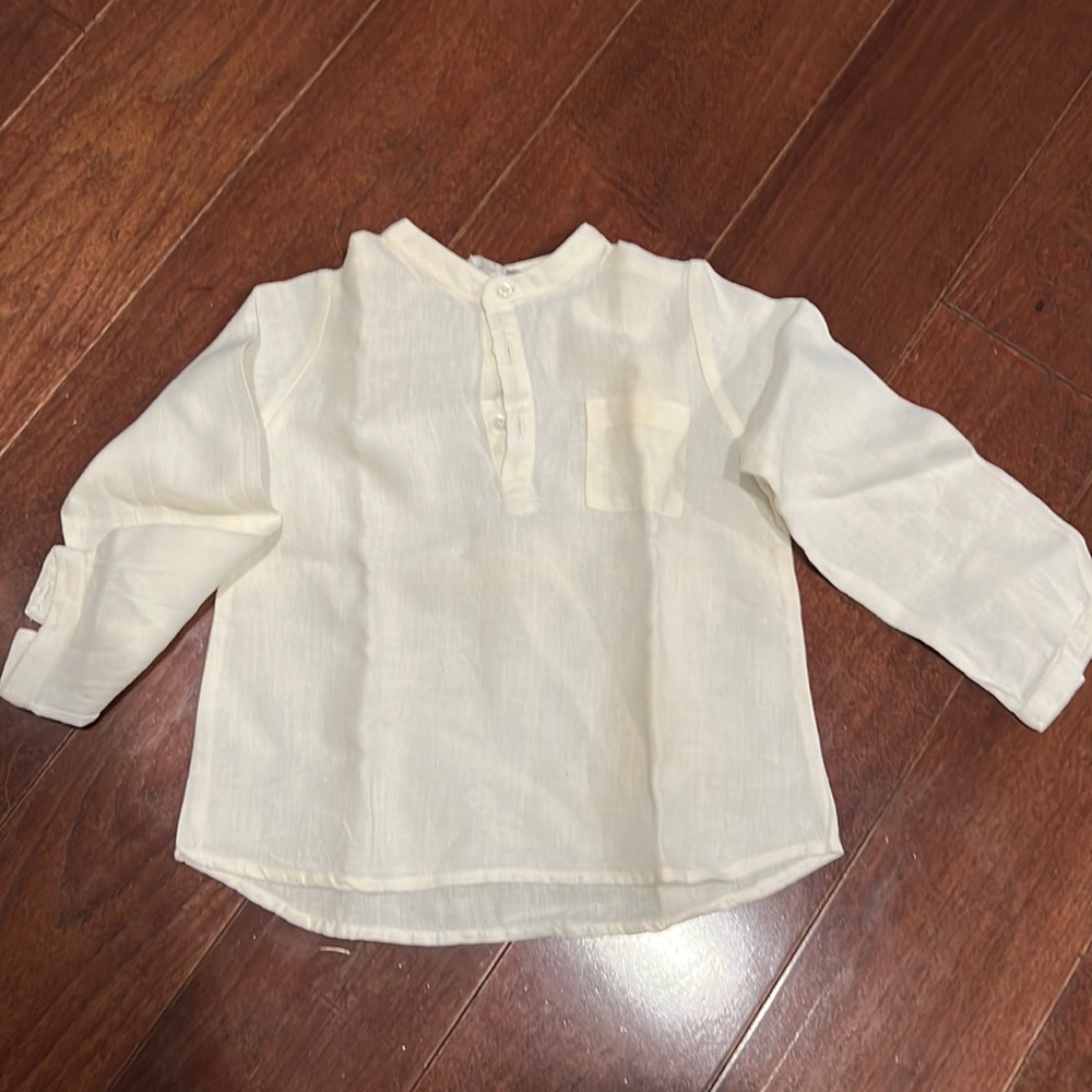 Brand new bonpoint boys 4t linen button down shirt